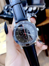 Burberry The City Black Dial Black Leather Strap Watch for Men - BU9382 Buy Now By Burberry