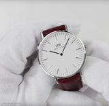 Daniel Wellington Classic St Mawes White Dial Brown Leather Strap Watch For Men - DW00100021 Buy Now By Daniel Wellington