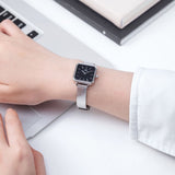 Daniel Wellington Quadro Studio Black Dial Silver Mesh Strap Watch For Women - DW00100522