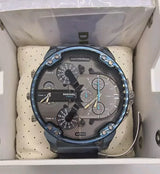 Shop Diesel Daddy 2.0 Chronograph Quartz Grey Dial Blue Steel Strap Watch For Men - DZ7414 in USA