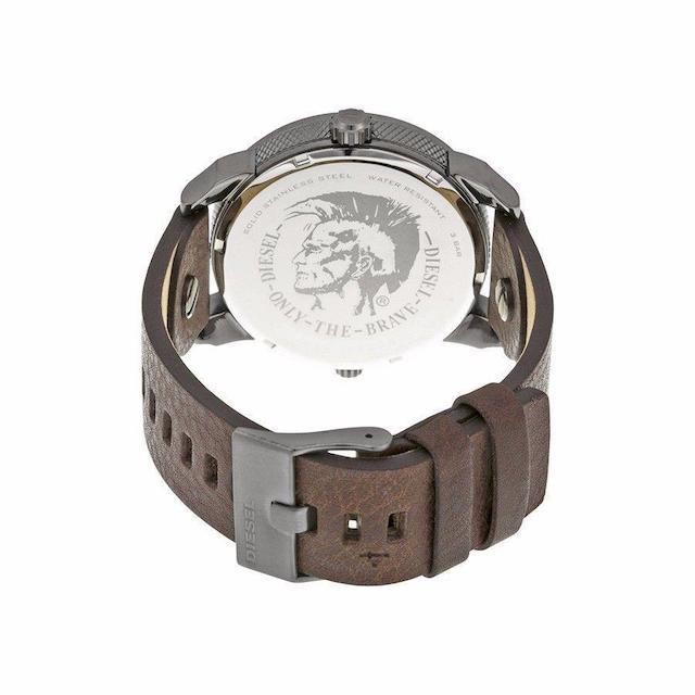Diesel Mini Daddy Analog Blue Dial Brown Leather Strap Watch For Men - DZ7339 Buy Now By Diesel