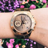 Marc Jacobs Blade Chronograph Brown Dial Rose Gold Steel Strap Watch for Women - MBM3308 Buy Now By Marc Jacobs