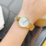 Calvin Klein Snake Silver Dial Yellow Gold Steel Strap Watch For Women - K6E23546 Buy Now By Calvin Klein