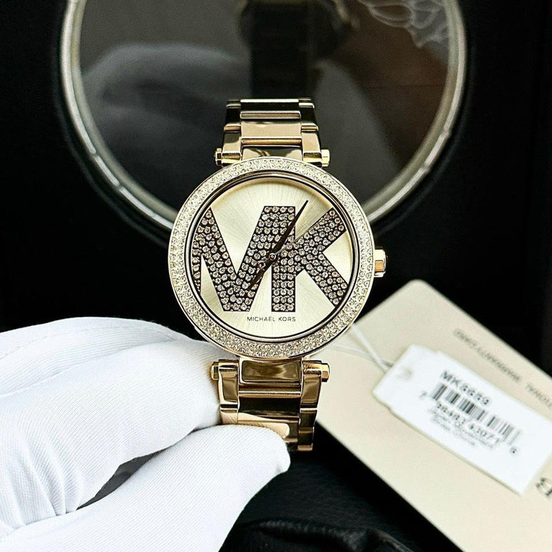 Michael Kors Parker Pave Gold Dial Gold Steel Strap Watch for Women - MK6659 Buy Now By Michael Kors