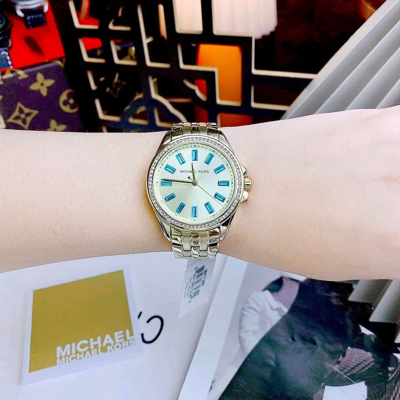 Michael Kors Mini Pilot Quartz Gold Dial Gold Steel Strap Watch For Women - MK7366 Buy Now By Michael Kors