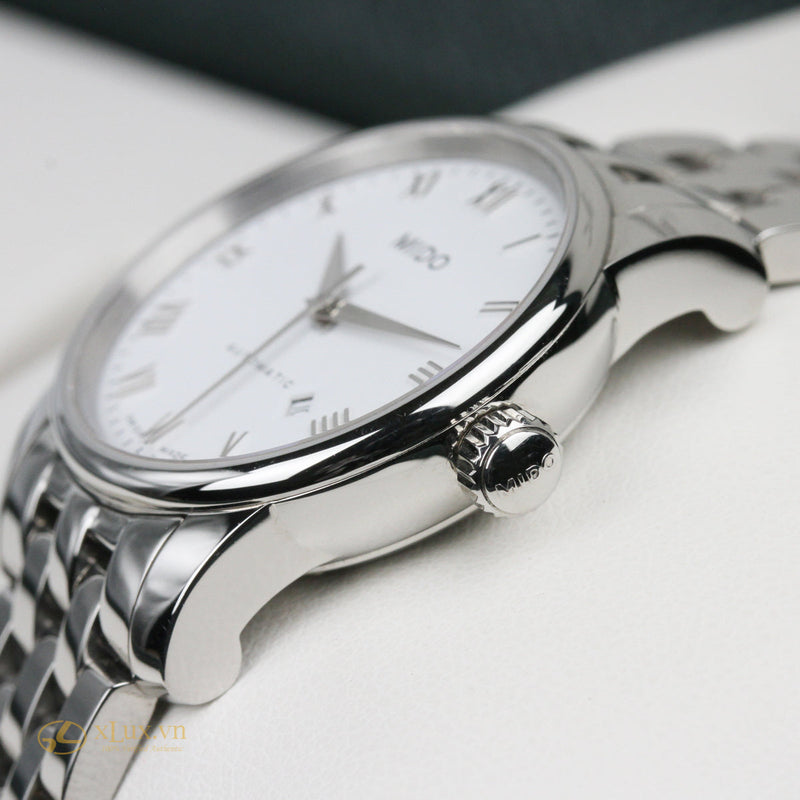 Mido Baroncelli III Automatic White Dial Silver Steel Strap Watch For Women - M7600.4.26.1 Buy Now By Mido