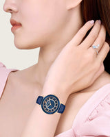 Swarovski Octea Lux Blue Dial Blue Leather Strap Watch for Women - 5414413 Buy Now By Swarovski