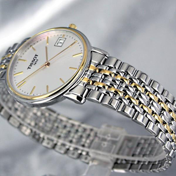Tissot Desire White Dial Two Tone Mesh Bracelet Two Tone Steel Watch For Men - T52.2.481.31 Buy Now By Tissot