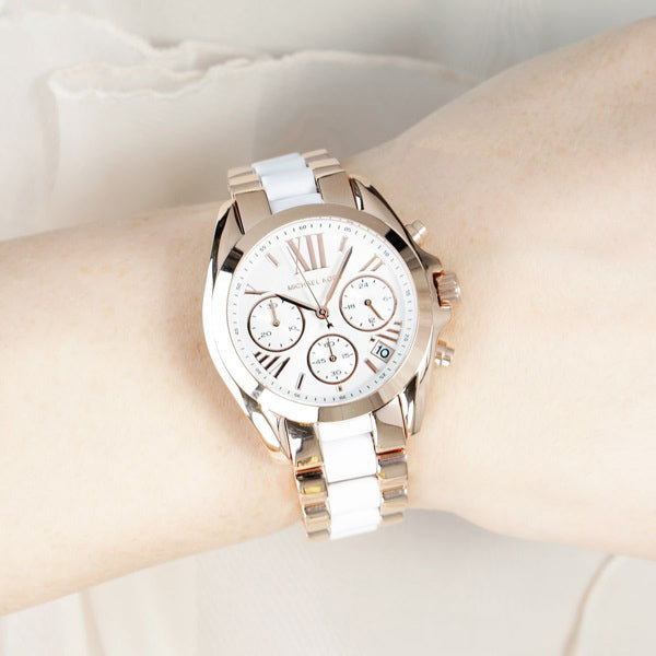 Michael Kors Bradshaw Silver Dial Two Tone Steel Strap Watch for Women - MK5907 Buy Now By Michael Kors