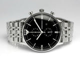 Emporio Armani Chronograph Black Dial Silver Steel Strap Watch For Men - AR0389 Buy Now By Emporio Armani