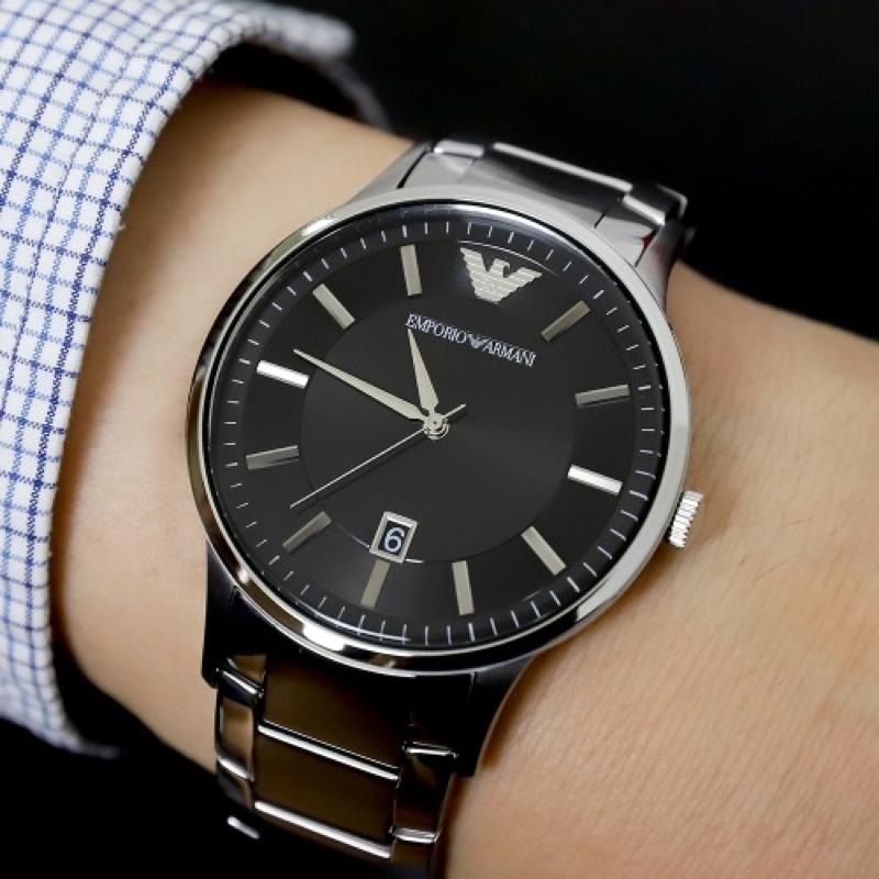 Emporio Armani Renato Quartz Black Dial Silver Steel Strap Watch For Men - AR11181 Buy Now By Emporio Armani