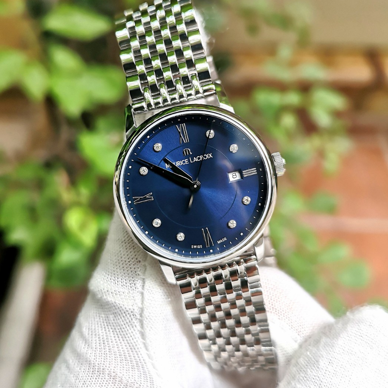 Maurice Lacroix Eliros Diamonds Blue Dial Silver Steel Strap Watch For Women - EL1094-SS002-450-1 Buy Now By Maurice Lacroix
