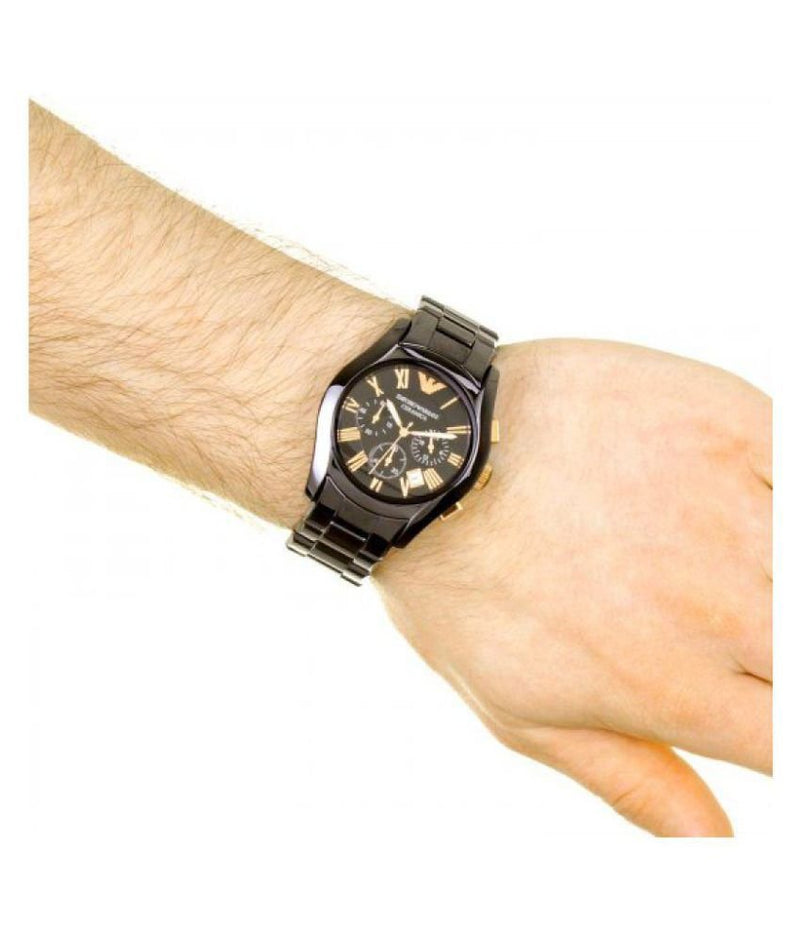 Emporio Armani Chronograph Black Ceramic Stainless Steel Dial Watch For Women - AR1411 Buy Now By Emporio Armani