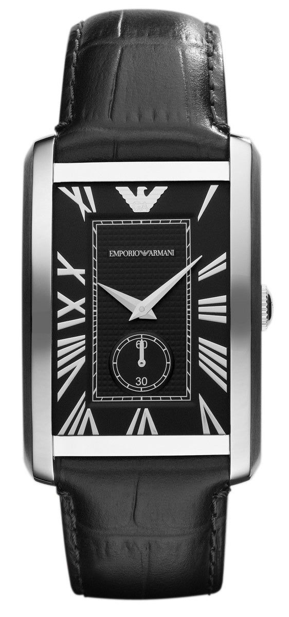 Emporio Armani Classic Analog Black Dial Black Leather Strap Strap Watch For Men - AR1604 Buy Now By Emporio Armani