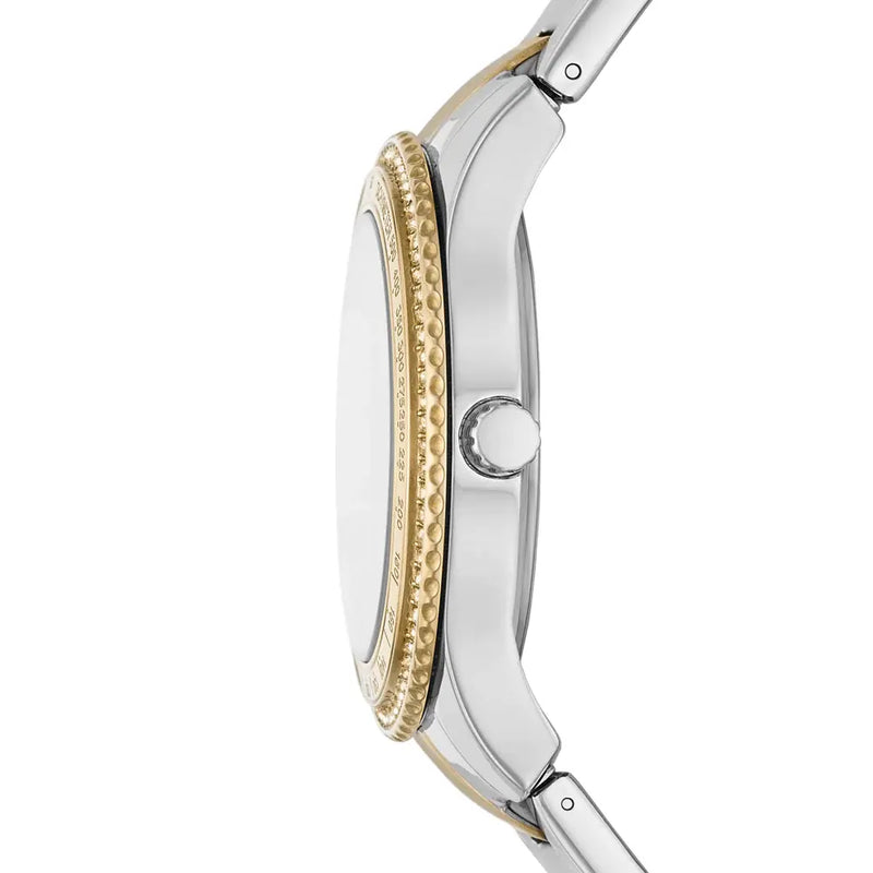 Fossil Stella Sport Multifunction Silver Dial Two Tone Steel Strap Watch for Women - ES5107 Buy Now By Fossil