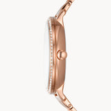 Fossil Jacqueline Analog Moonphase Mother of Pearl White Dial Rose Gold Steel Strap Watch for Women - ES5165 Buy Now By Fossil