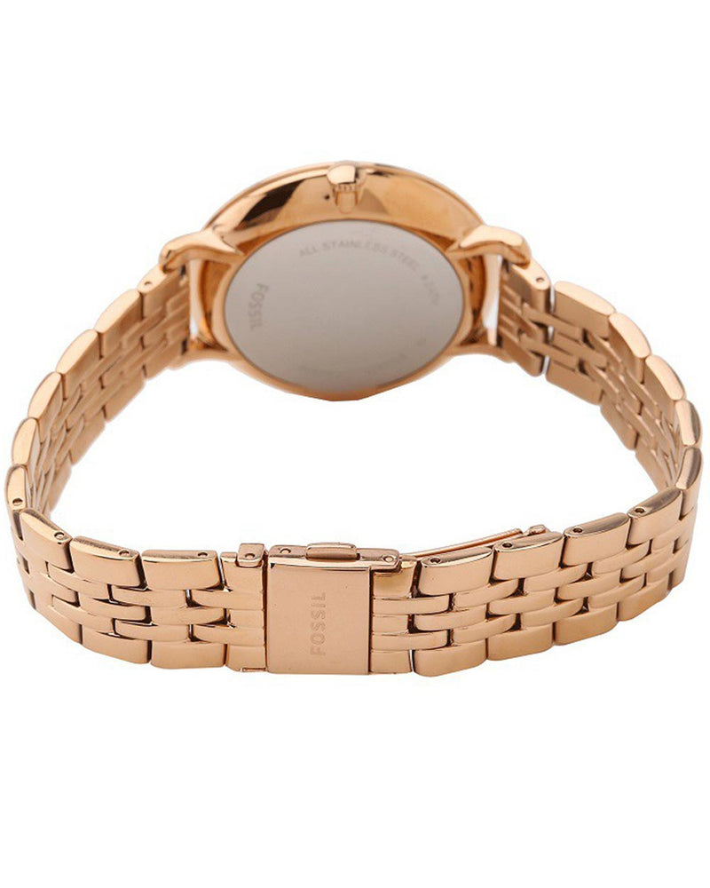 Fossil Jacqueline Rose Gold Dial Rose Gold Steel Strap Watch for Women - ES3435 Buy Now By Fossil