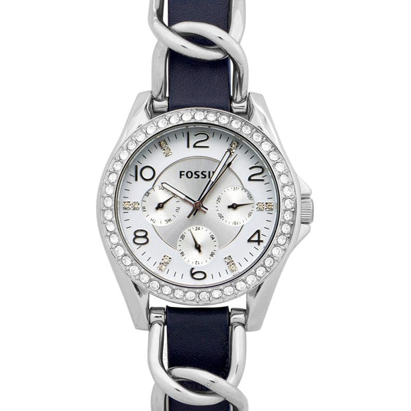 Fossil Riley White Dial Blue Leather Strap Watch for Women - ES3464 Buy Now By Fossil