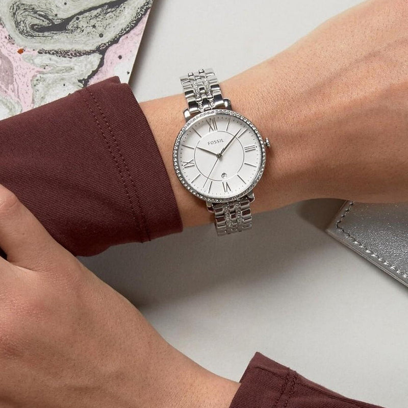 Fossil Jacqueline White Dial Silver Steel Strap Watch for Women - ES3545 Buy Now By Fossil