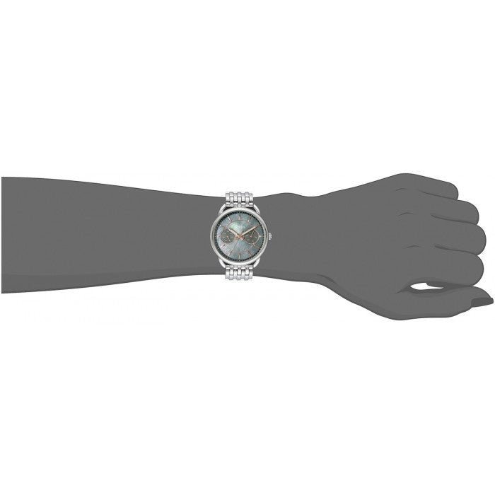 Fossil Tailor Mother of Pearl Black Dial Silver Steel Strap Watch for Women - ES3911