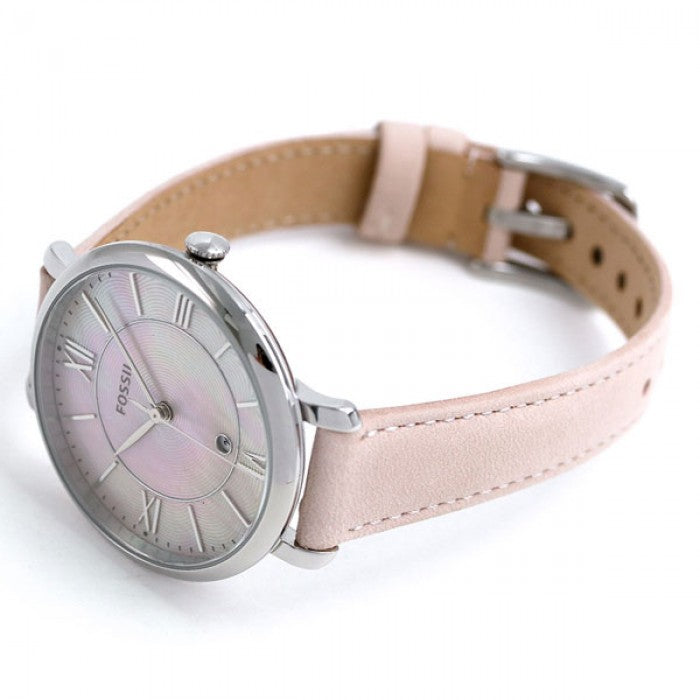 Shop Fossil Jacqueline Blush Mother of Pearl Dial Pink Leather Strap Watch for Women - ES4151 in USA