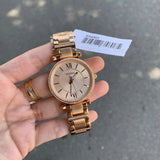 Fossil Carlie Rose Gold Dial Rose Gold Steel Strap Watch for Women - ES4301