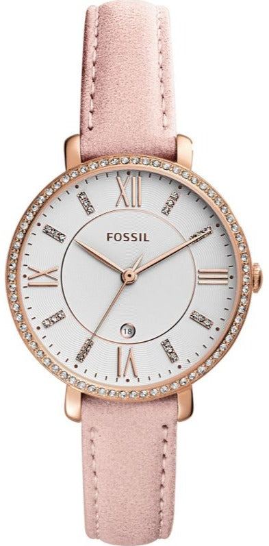 Shop Fossil Jacqueline White Dial Pink Leather Strap Watch for Women - ES4303 in USA