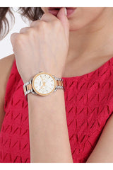 Fossil Tailor White Dial Two Tone Steel Strap Watch for Women - ES4396
