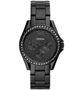 Fossil Riley Multifunction Black Dial Black Steel Strap Watch for Women - ES4519 Buy Now By Fossil