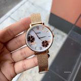 Fossil Jacqueline Three-Hand White Dial Rose Gold Mesh Bracelet Watch for Women - ES4534 Buy Now By Fossil