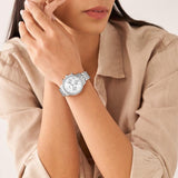 Fossil Neutra Chronograph Silver Dial Silver Steel Strap Watch for Women - ES5217 Buy Now By Fossil