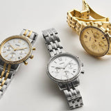 Fossil Neutra Chronograph Silver Dial Silver Steel Strap Watch for Women - ES5217 Buy Now By Fossil