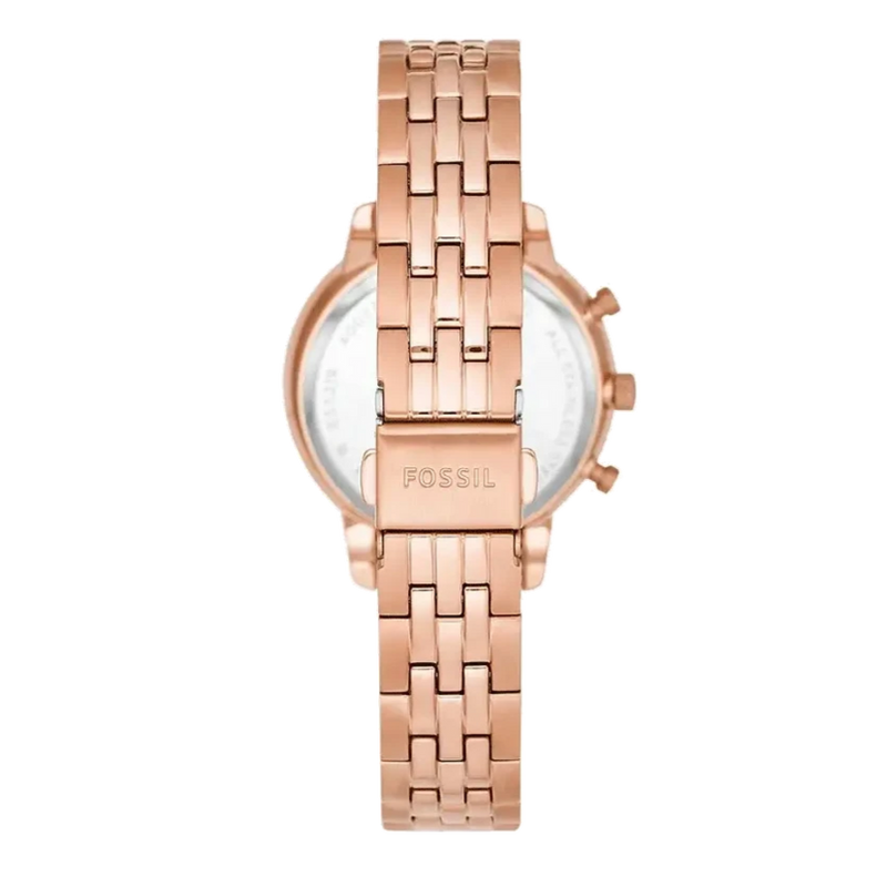 Fossil Neutra Chronograph Mother of Pearl Brown Dial Rose Gold Steel Strap Watch for Women - ES5218 Buy Now By Fossil