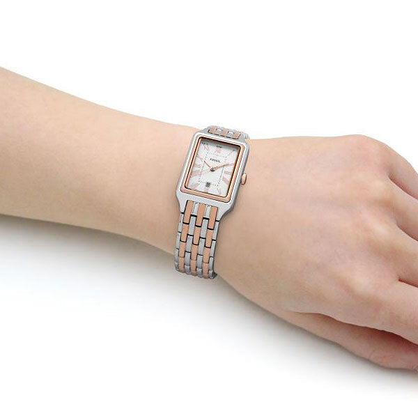 Fossil Raquel Three Hand White Dial Two Tone Steel Strap Watch For Women - ES5222 Buy Now By Fossil
