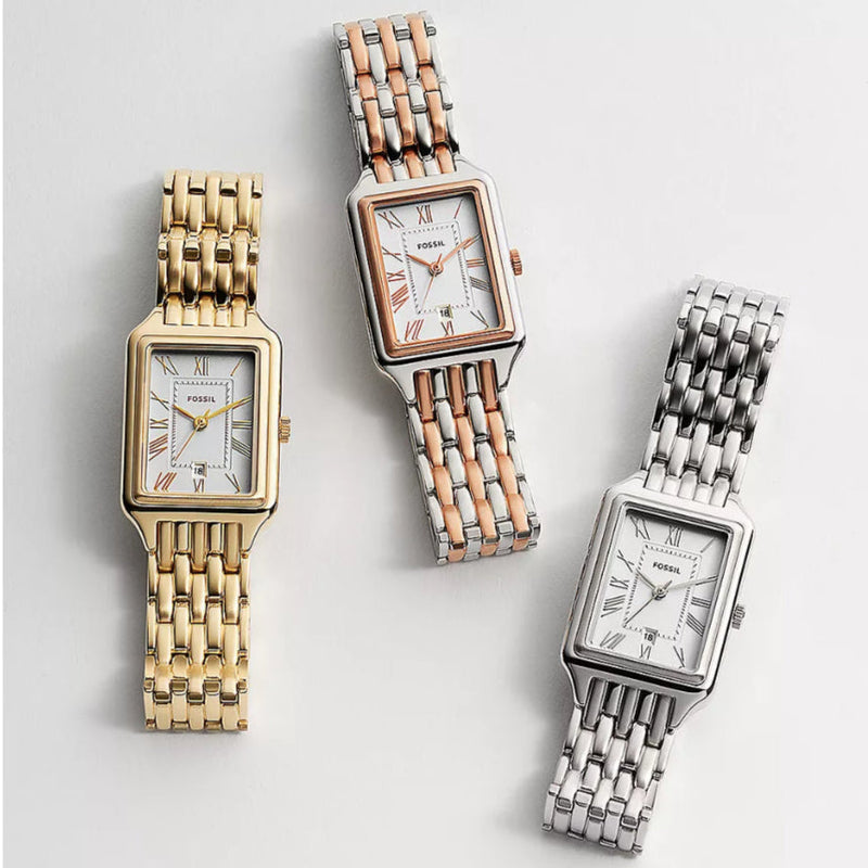 Fossil Raquel Three Hand White Dial Two Tone Steel Strap Watch For Women - ES5222 Buy Now By Fossil
