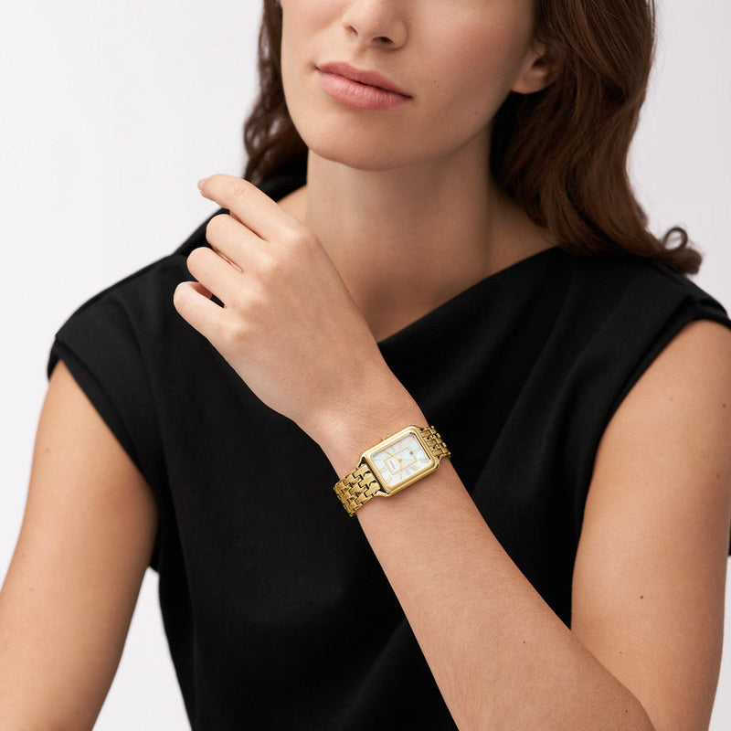 Fossil Raquel Three Hand Mother of Pearl Dial Gold Steel Strap Watch For Women - ES5304 Buy Now By Fossil