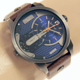 Diesel Mini Daddy Analog Blue Dial Brown Leather Strap Watch For Men - DZ7339 Buy Now By Diesel