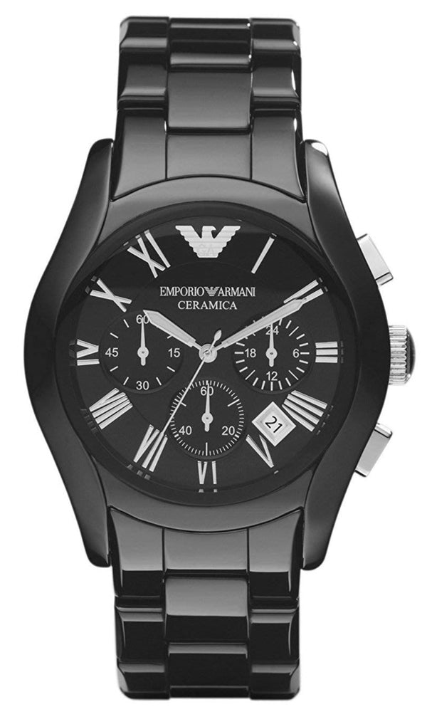 Emporio Armani Valente Chronograph Black Dial Black Ceramic Strap Watch For Men - AR1400 Buy Now By Emporio Armani