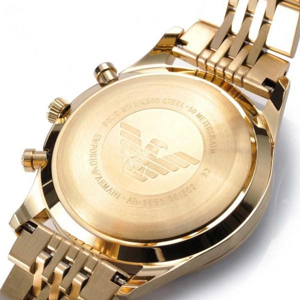 Emporio Armani Classic Chronograph Black Dial Gold Steel Strap Watch For Men - AR1893 Buy Now By Emporio Armani
