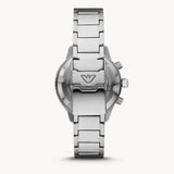 Emporio Armani Diver Chronograph Black Dial Silver Steel Strap Watch For Men - AR11360