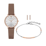 Emporio Armani Classic Analog Silver Dial Brown Leather Strap Watch For Women - AR8040 Buy Now By Emporio Armani