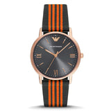 Shop Emporio Armani Kappa Quartz Grey Dial Two Tone Nylon Strap Watch For Men - AR11014 in USA