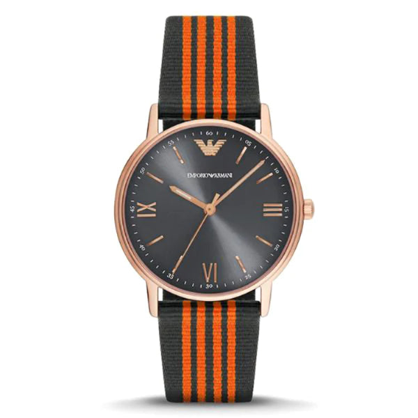 Shop Emporio Armani Kappa Quartz Grey Dial Two Tone Nylon Strap Watch For Men - AR11014 in USA