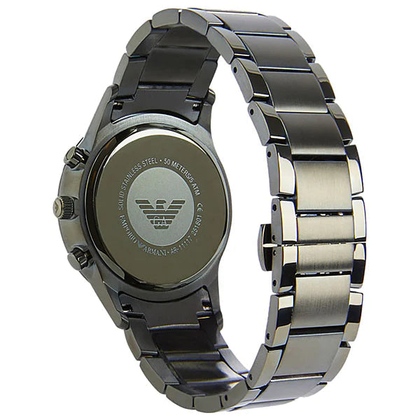 Emporio Armani Renato Chronograph Quartz Grey Dial Green Steel Strap Watch For Men - AR11117 Buy Now By Emporio Armani