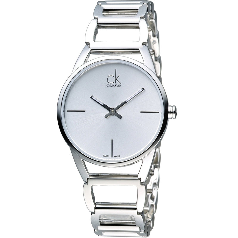 Calvin Klein Stately White Dial Silver Steel Strap Watch for Women - K3G23126 Buy Now By Calvin Klein