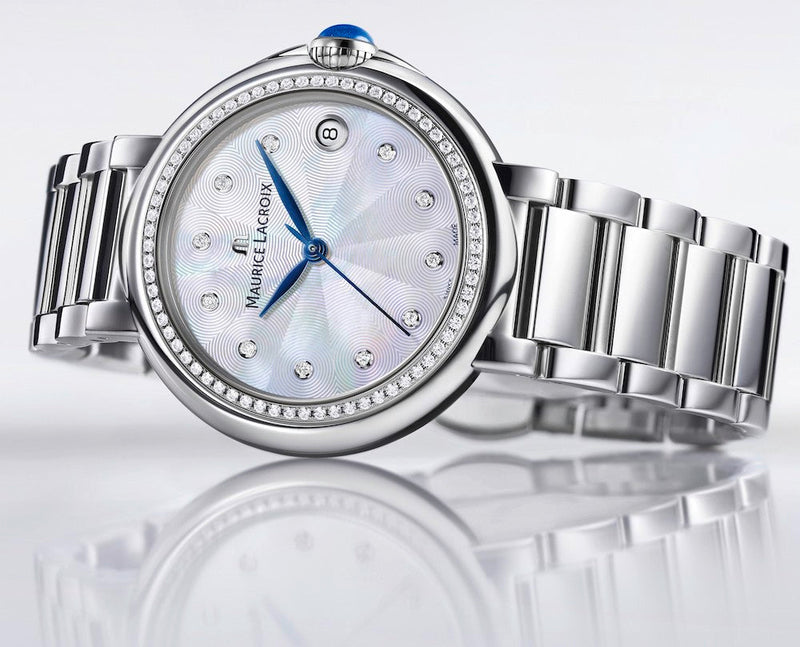 Maurice Lacroix Fiaba Diamonds Mother of Pearl Dial Silver Steel Strap Watch for Women - FA1004-SD502-170-1 Buy Now By Maurice Lacroix