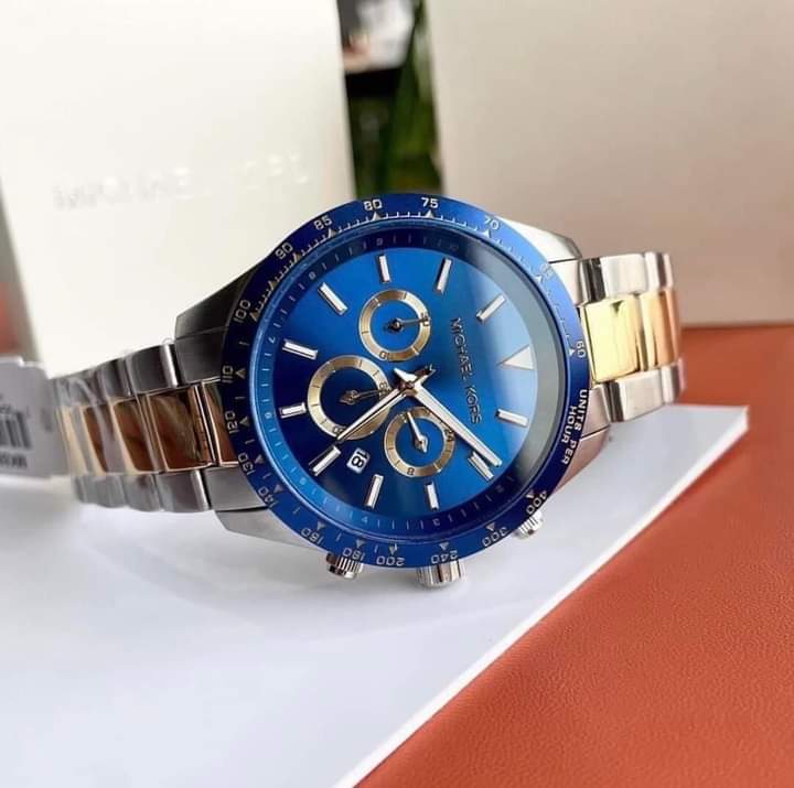 Michael Kors Layton Chronograph Blue Dial Two Tone Steel Strap Watch For Men - MK8825 Buy Now By Michael Kors