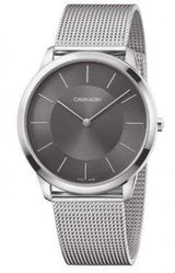 Calvin Klein Minimal Grey Dial Silver Mesh Bracelet Watch for Men - K3M21124 Buy Now By Calvin Klein