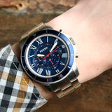 Fossil Grant Sport Chronograph Blue Dial Silver Steel Strap Watch for Men - FS5238 Buy Now By Fossil