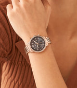 Fossil Neutra Chronograph Mother of Pearl Brown Dial Rose Gold Steel Strap Watch for Women - ES5218 Buy Now By Fossil